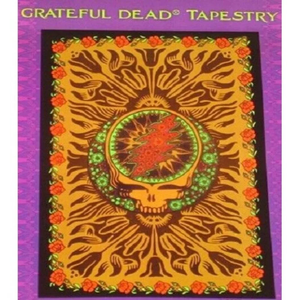 New Brown Steal Your Face Grateful Dead Tapestry Large Poster Gift Hippie NIP
